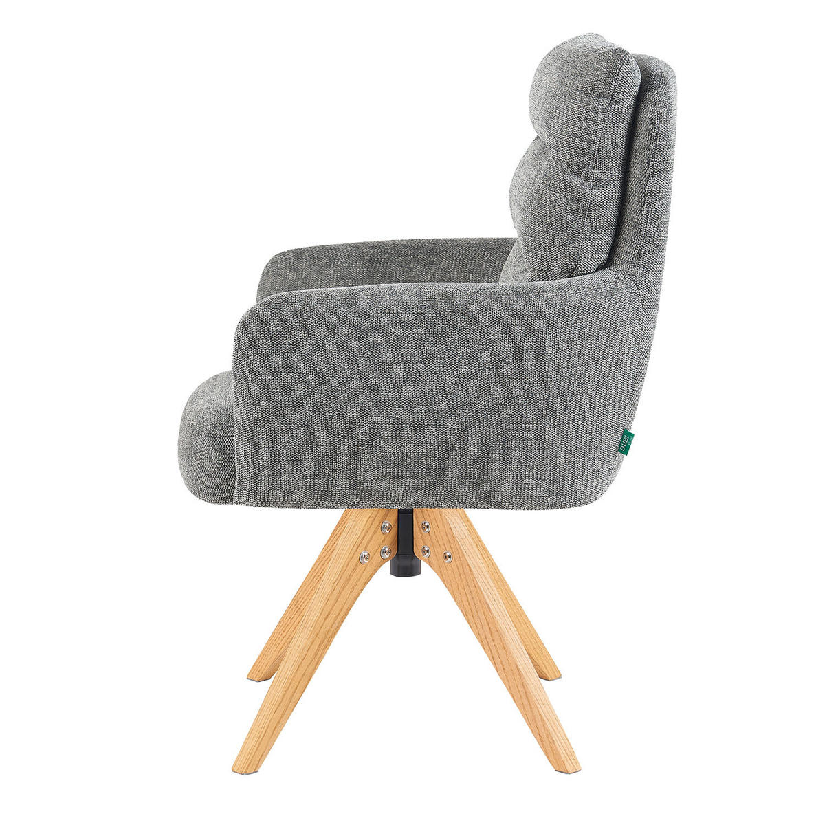 ARMLEHNSTUHL Mika-Juna - Honigeiche/Grau, Eichenholz/Holz (59/94/66cm) - DUBI Möbel