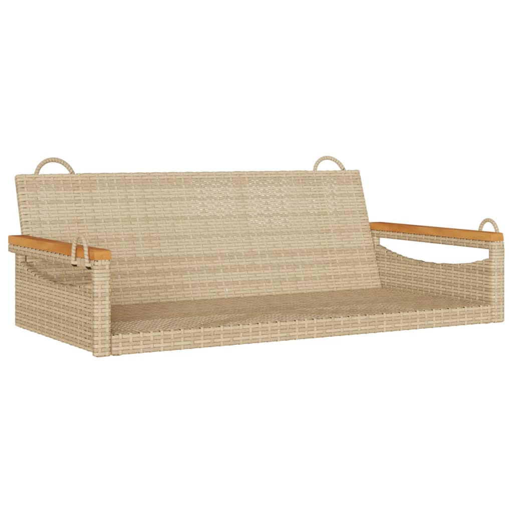 HÄNGEBANK Beige 109x62x40 cm Poly Rattan - Beige, Kunststoff (109/40/62cm) - furnicato