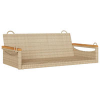 HÄNGEBANK Beige 109x62x40 cm Poly Rattan - Beige, Kunststoff (109/40/62cm) - furnicato