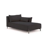 CHAISELONGUE für Terrasse und Garten, Stoff Sunlight, Graphit, Rechts, SUNMEE - Dunkelgrau, Holz (80/90/165cm) - Kaiser Möbel