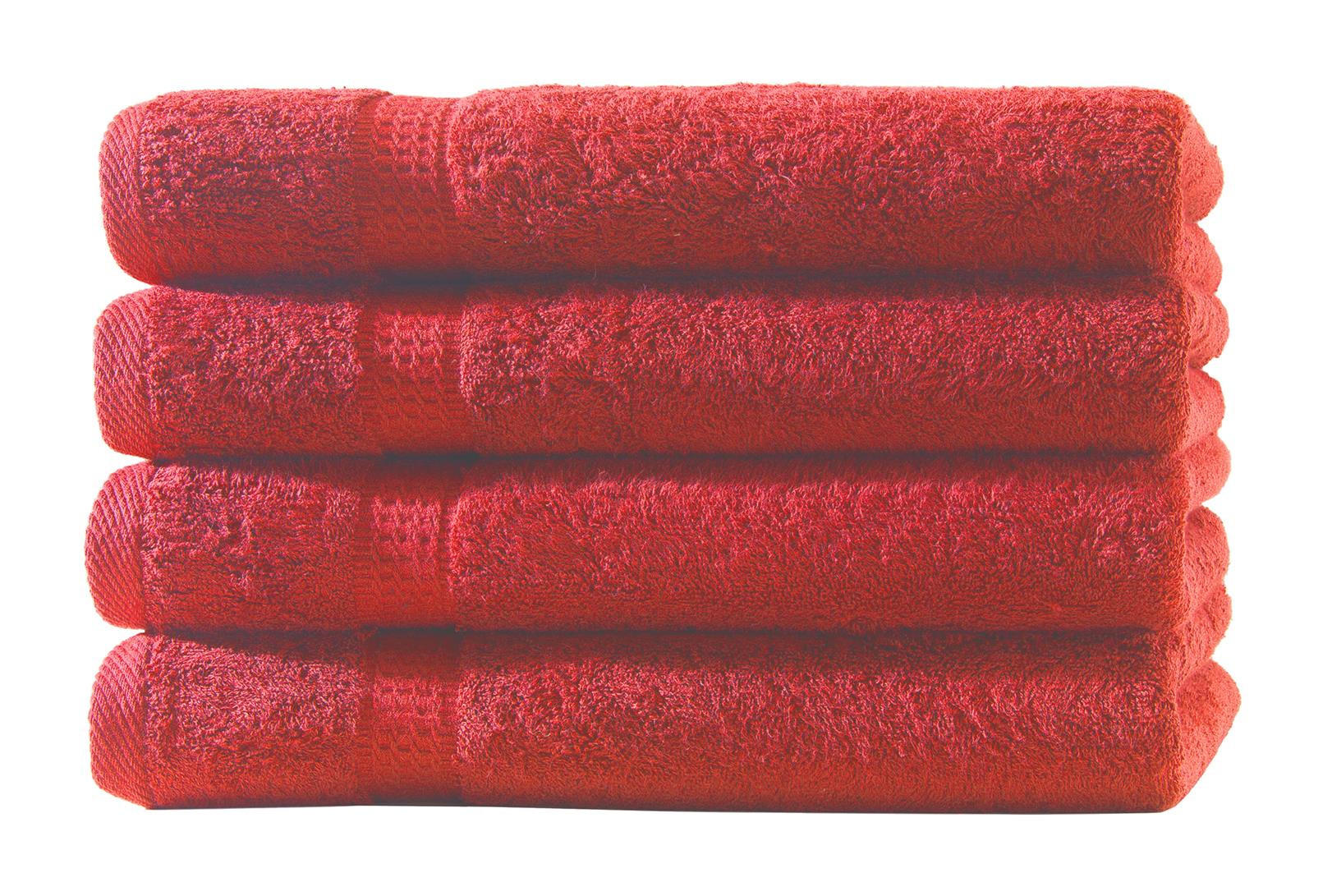HANDTUCH 50x100 cm Frottier Handtücher im 4er Set aus 100% Baumwolle, Rot 500g/m2 - Rot, Textil (50/100cm) - Carpe Sonno