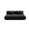 BETTSOFA ATOMO Schwarz Velours-Stoff mit Schlaffunktion - Schwarz, Holz (217/82/134cm) - MASSENO
