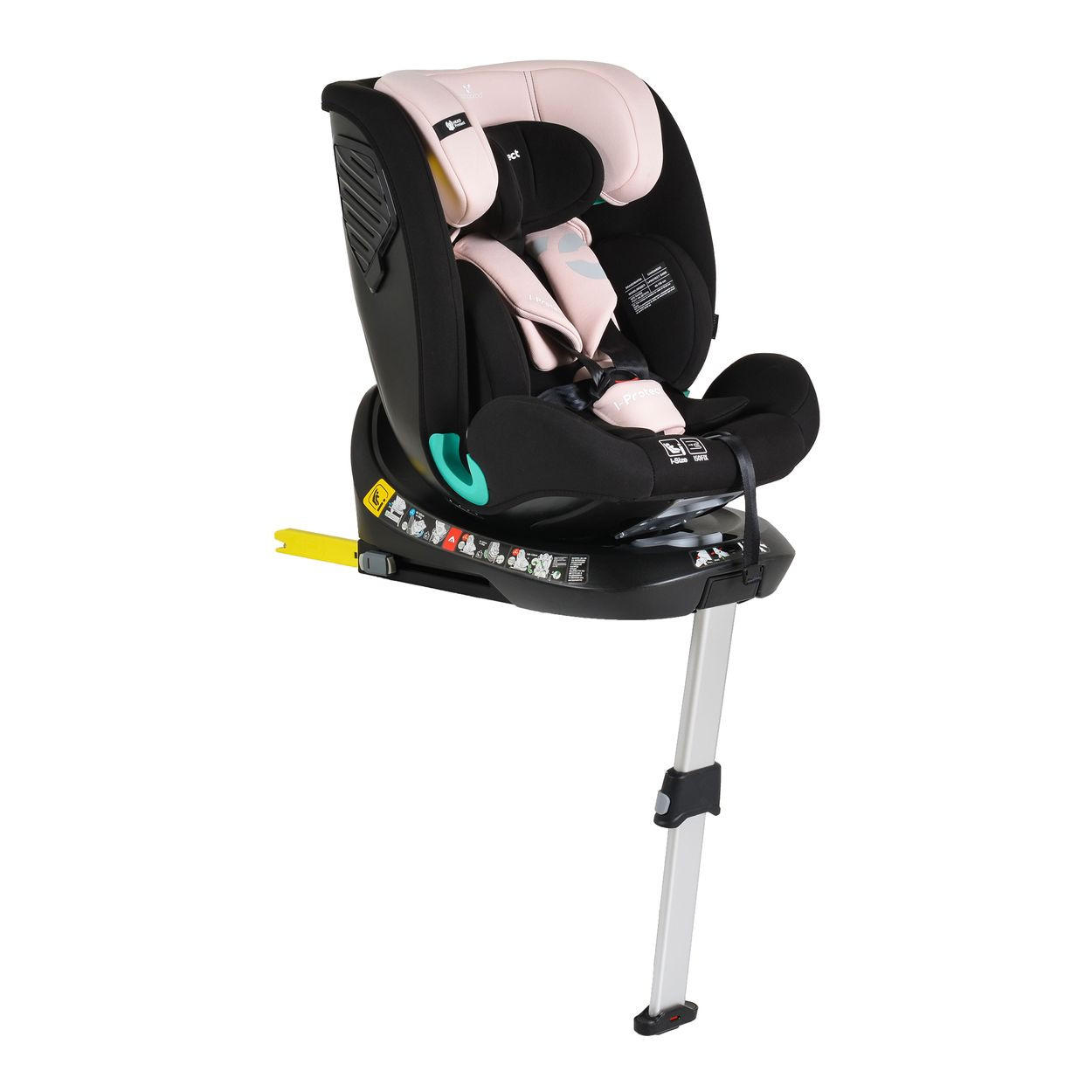 KINDERSITZ i-Protect i-Size rosa (40-150cm) Gruppe 0+/1/2/3 Stützfuß Isofix - Rosa, Kunststoff (45/60/53cm) - Cangaroo