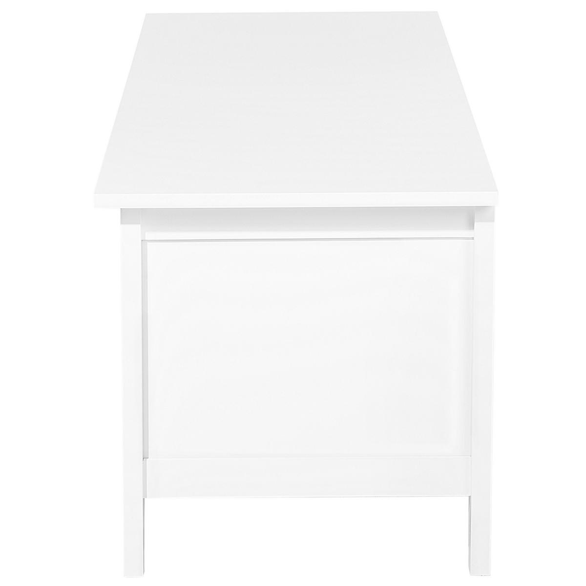 TV-MÖBEL Weiß BERKELEY 50/137/50 cm - Weiß, Holzwerkstoff (137/50/50cm) - Beliani