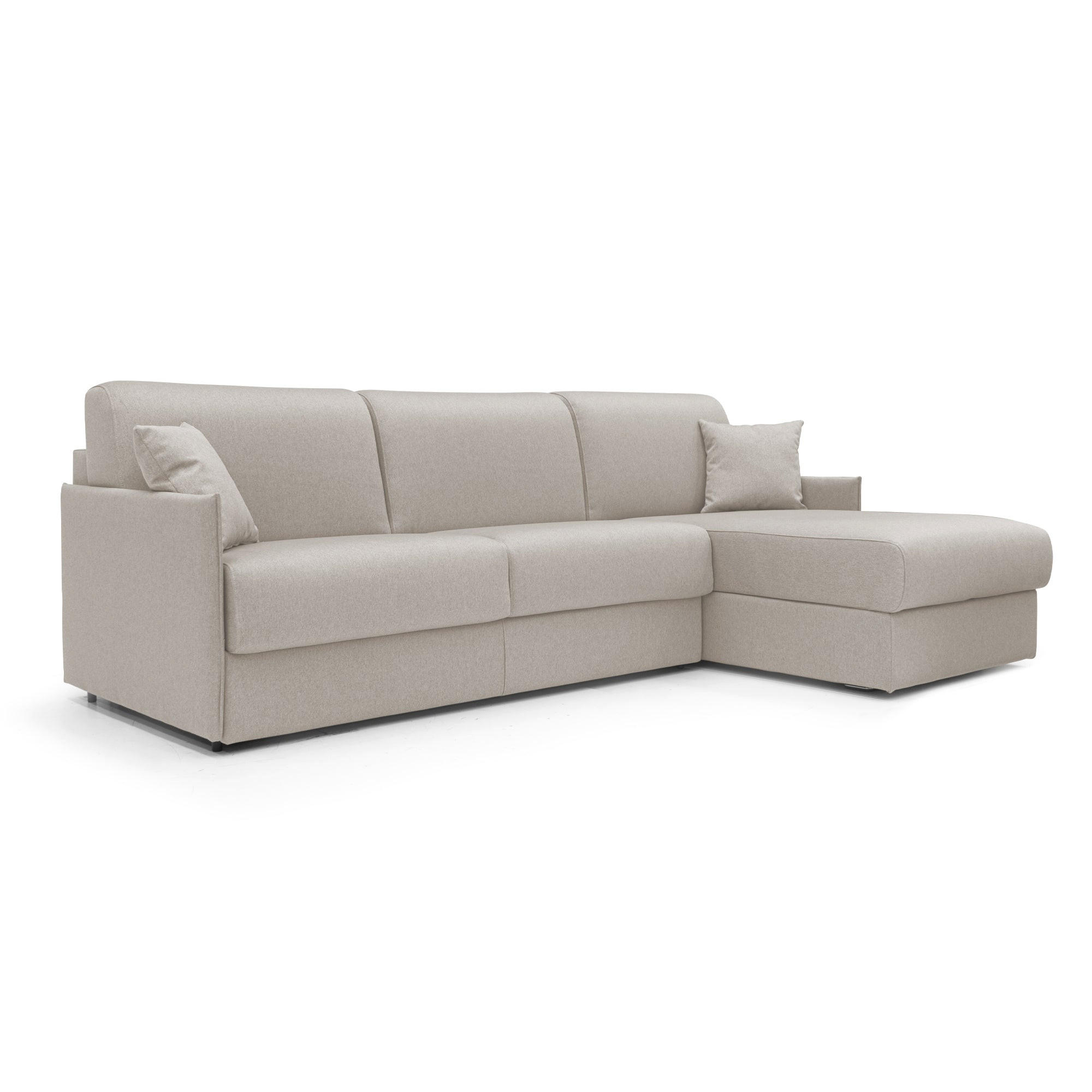 ECKSOFA LINKS Evans - Creme, Textil (252/96cm) - Divani.store