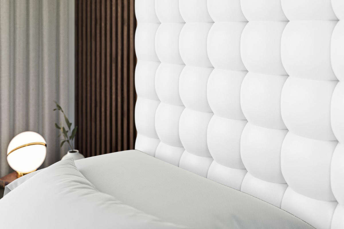 BOXBETT mit H3-Matratze und Lattenrost - VIONE - 140x200 Weiß Hochglanz - Weiß Hochglanz, Holzwerkstoff (140/200cm) - ALTDECOR