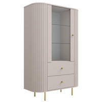 VITRINE mit 2 Schubladen beige OVI - Beige, Holzwerkstoff (97.4/155/42cm) - Compleo24