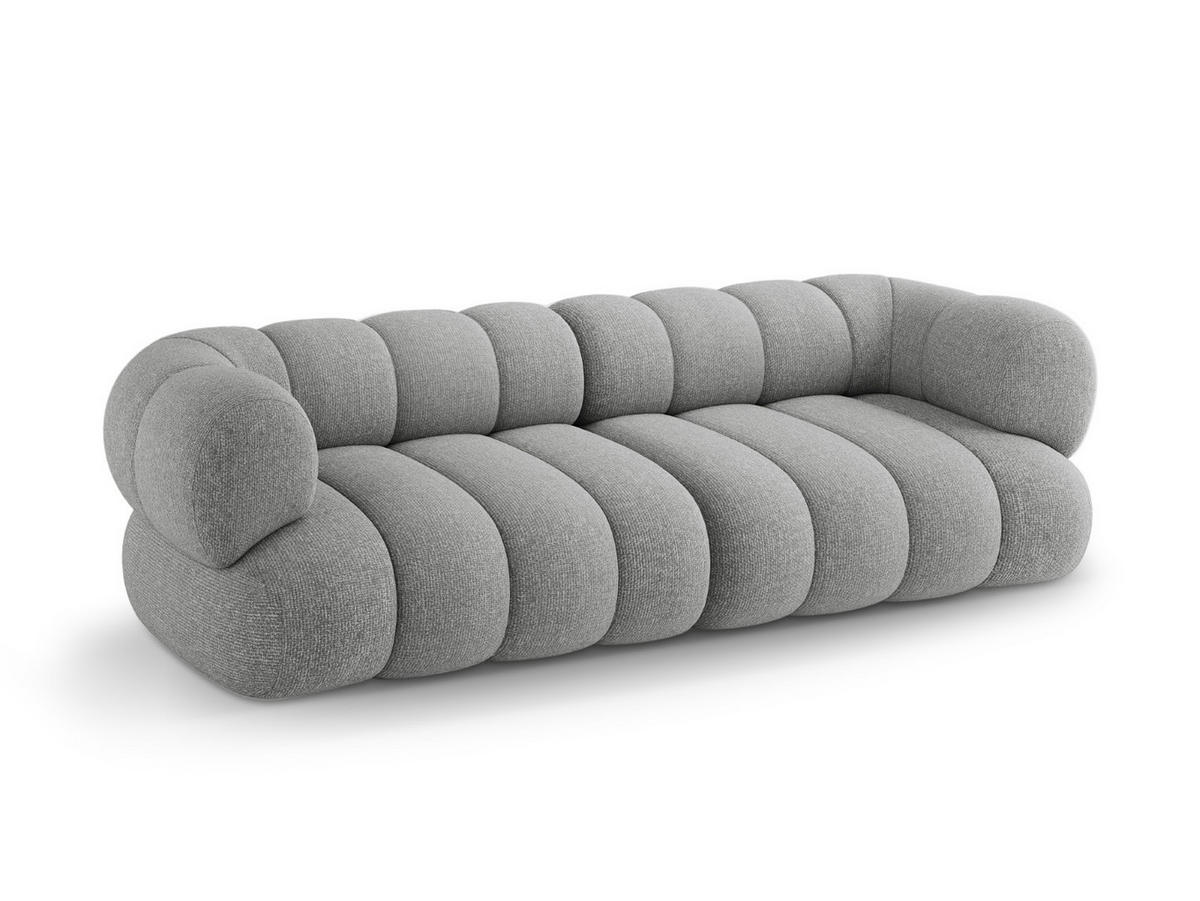 SOFA Koge aus Chenille-Stoff hellgrau 4 Sitzplätze - Hellgrau, Textil (95/70/240cm) - Cosmopolitan Design