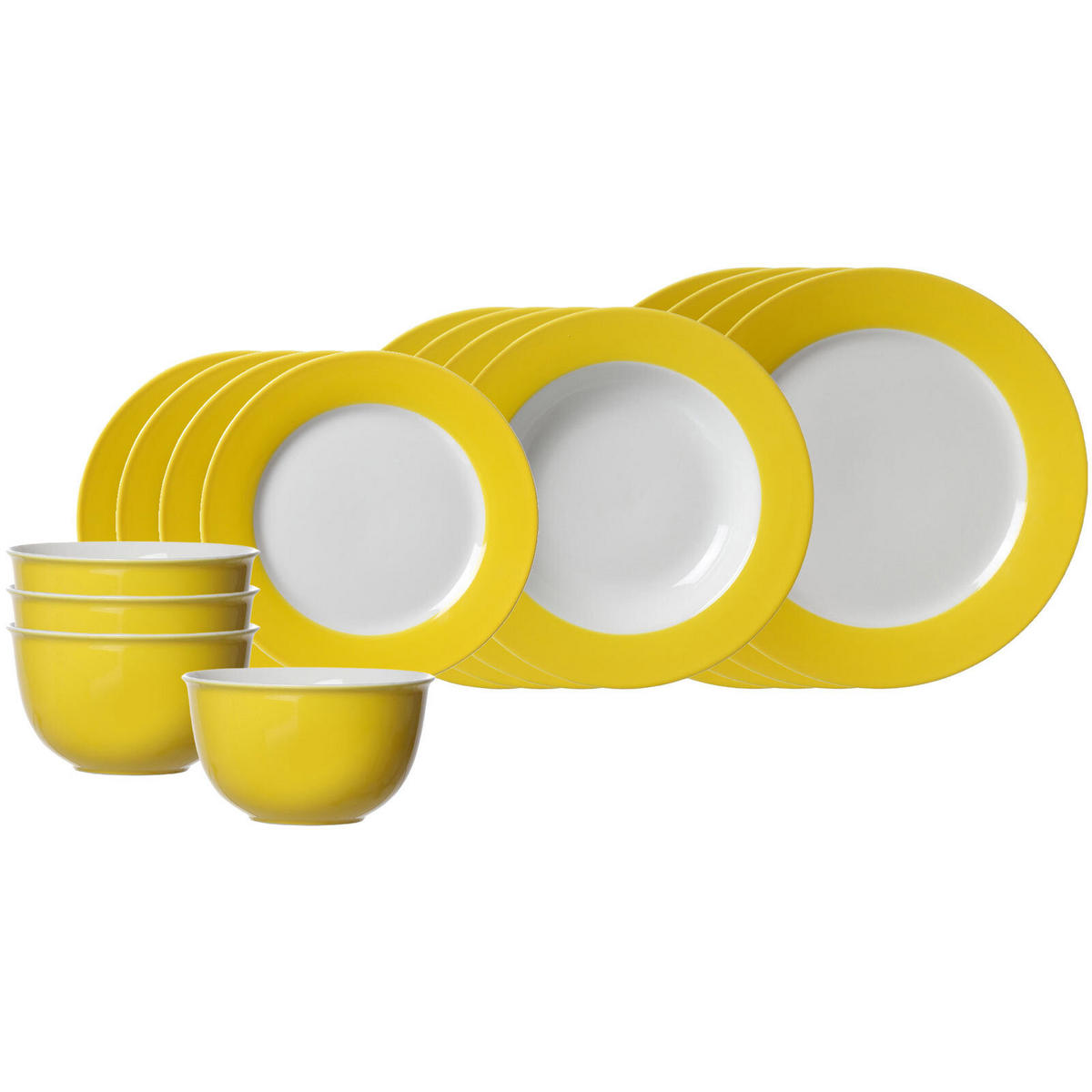 EINSTEIGER-SET Doppio Gelb 16er Set - Gelb, Keramik (1/1/1cm) - Ritzenhoff Breker