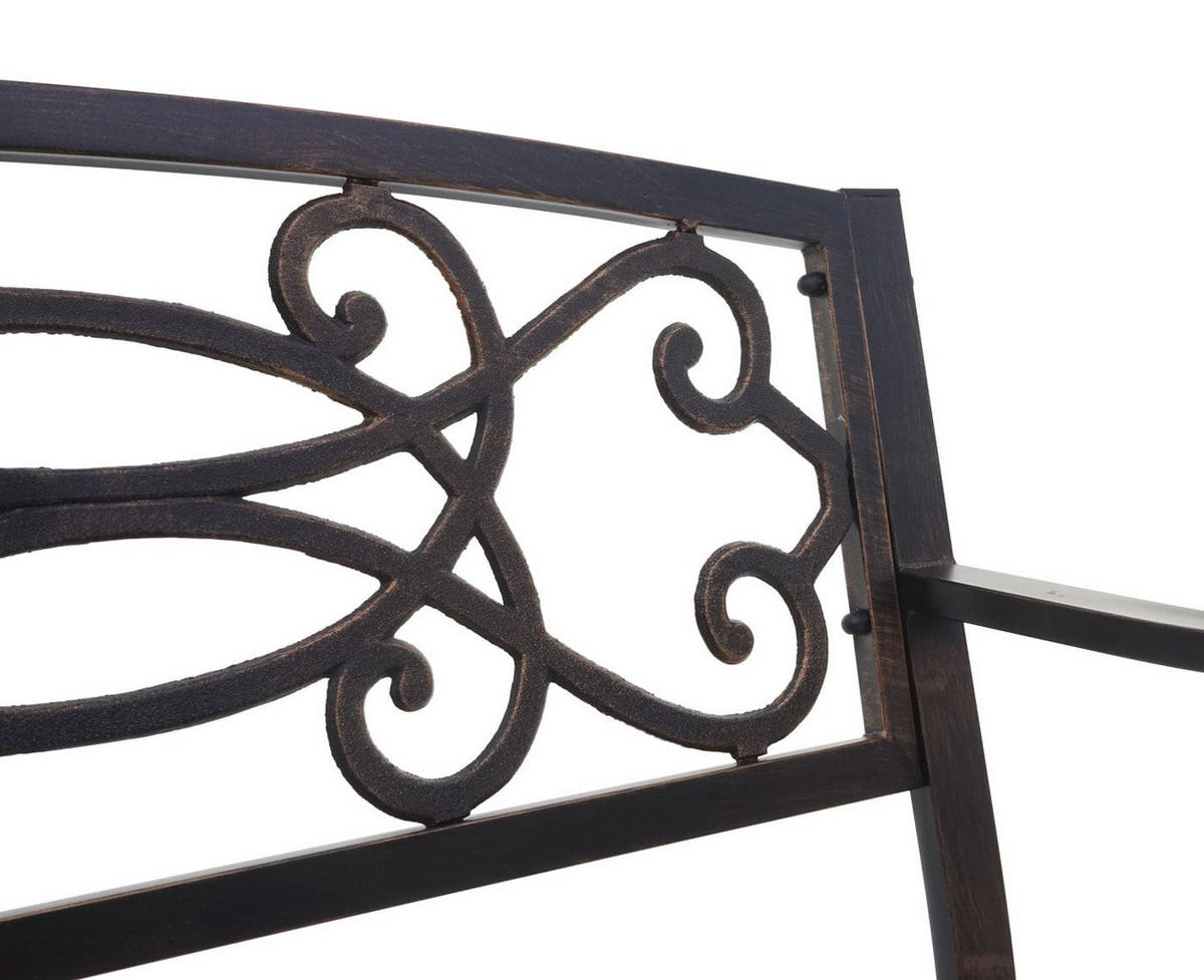 GARTENBANK 87x127x58cm Bronze 2-Sitzer - Bronzefarben, Metall (127/87/58cm) - PROREGAL
