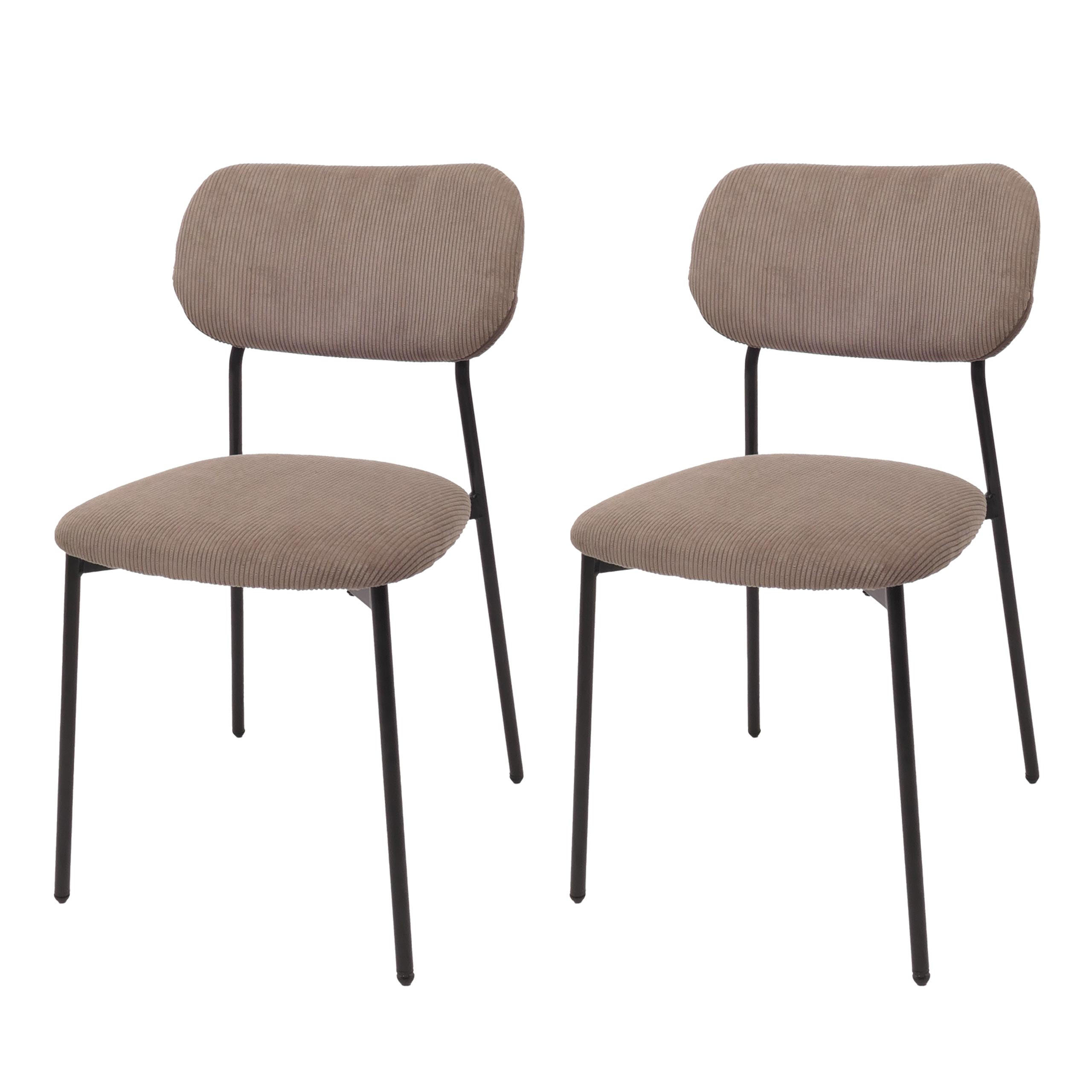 ESSZIMMERSTUHL taupe 2er-Set - Taupe, Textil (44/84/52cm) - MCW