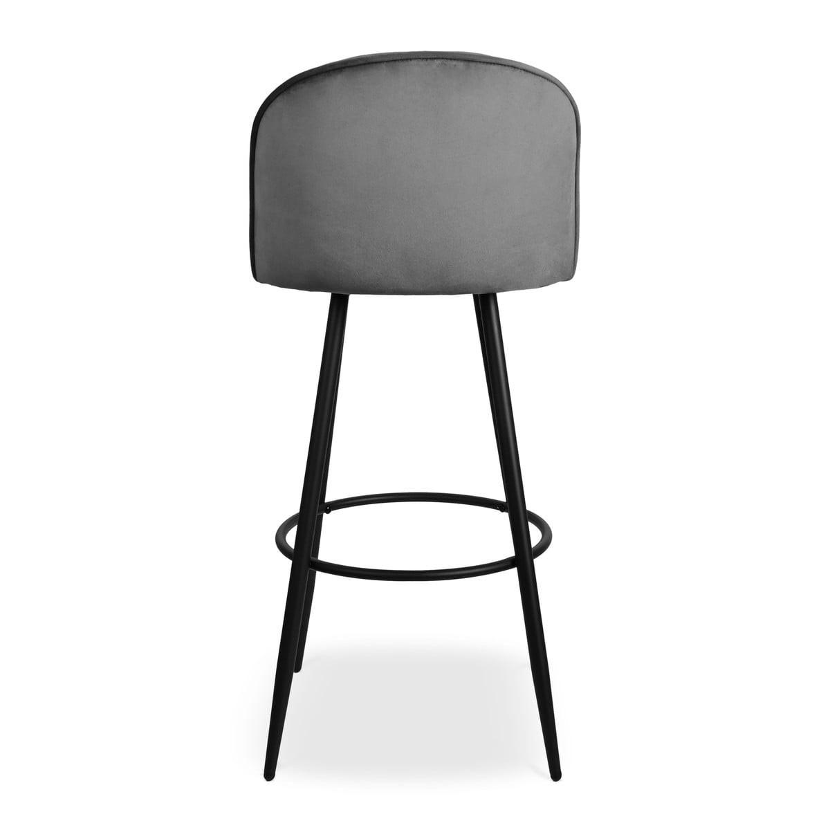 BARHOCKER (2er-set) aus samt - houndi 52/47/102 cm - Dunkelgrau, Textil (47/102/52cm) - Calicosy