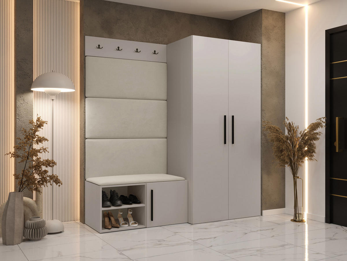 GARDEROBEN-SET Medi I - Kaschmir/Beige, Holzwerkstoff/Kunststoff (80/191/50cm) - MIRJAN24