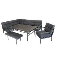 LOUNGE-SET Sorrent Grau 9-Sitzer Aluminium mit Tisch - Grau, Kunststoff - bellavista - Home & Garden