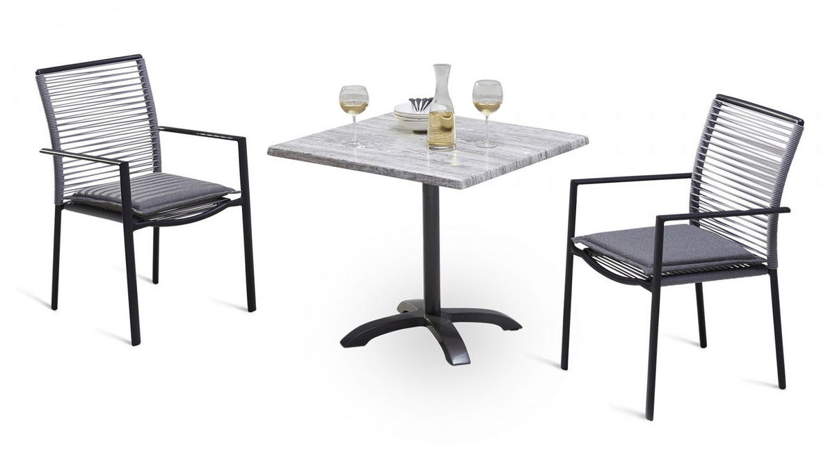 STAPELSTUHL VINCENZA 62x55x89 cm, Rope-Metall, Anthrazit-Grau - Anthrazit, Metall (55/89/62cm) - Best Freizeitmöbel