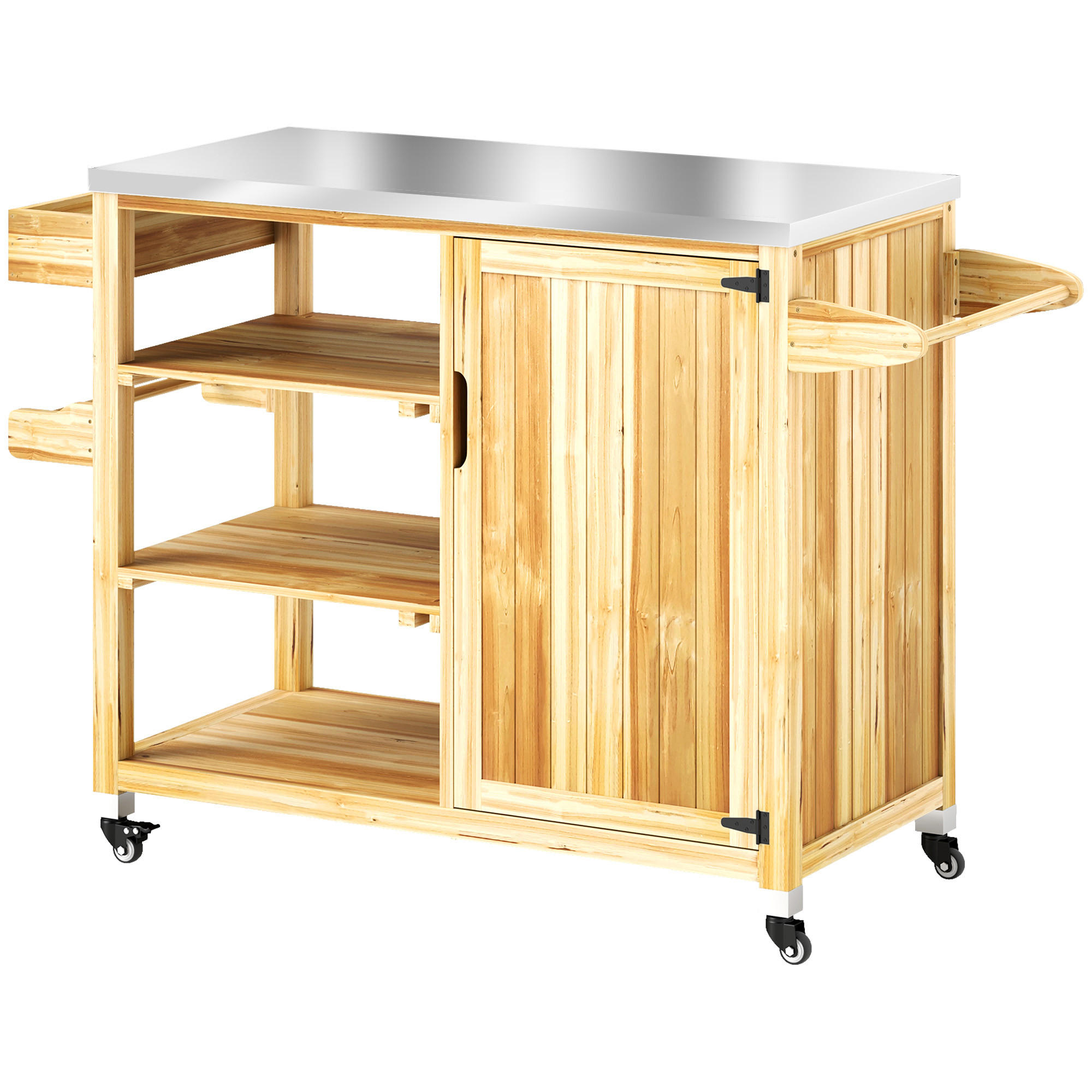 GRILLWAGEN 6-Etagen - Naturfarben, Metall (50/91.5/134.5cm) - Outsunny