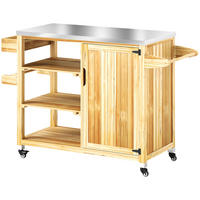 GRILLWAGEN 6-Etagen - Naturfarben, Metall (50/91.5/134.5cm) - Outsunny