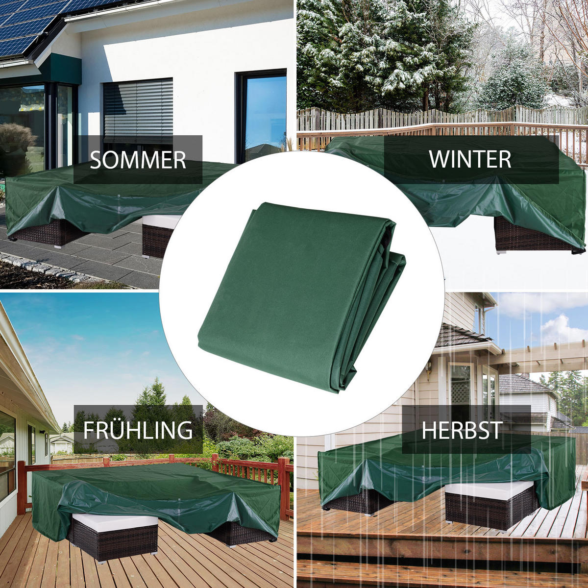 SCHUTZHÜLLE, Grün, Oxford - Grün, Textil (140/80/210cm) - Outsunny