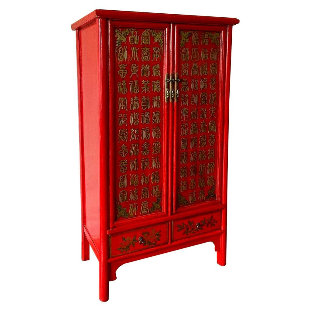 SCHRANK aus Holz 100x57x183 cm - Rot, Holz (100/183/57cm) - Wanderlust