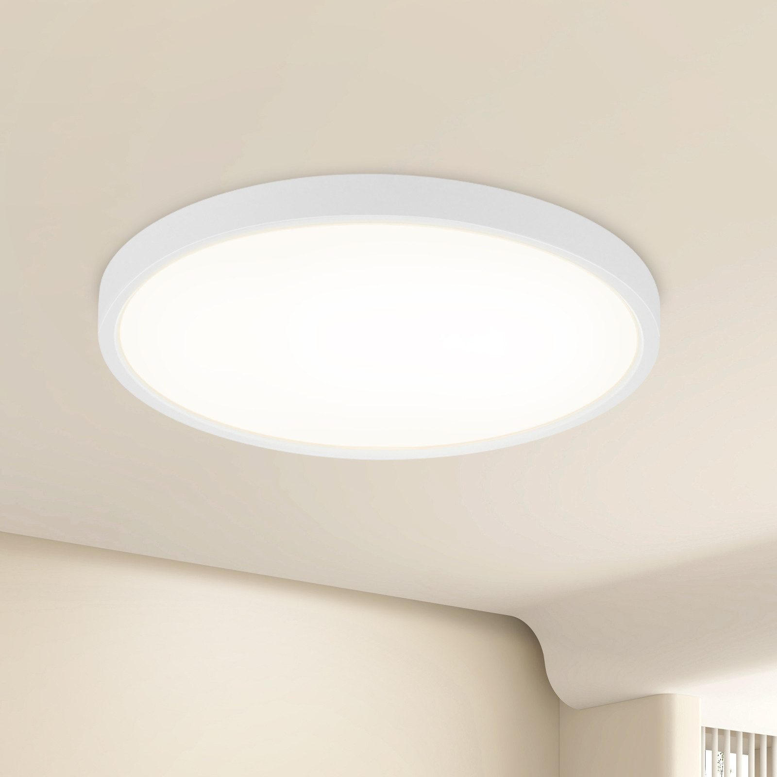 LED-DECKENLEUCHTE Warren 4000K-Neutralweiß 18/18/3 cm - Weiß, Kunststoff (18/18/3cm) - Nettlife