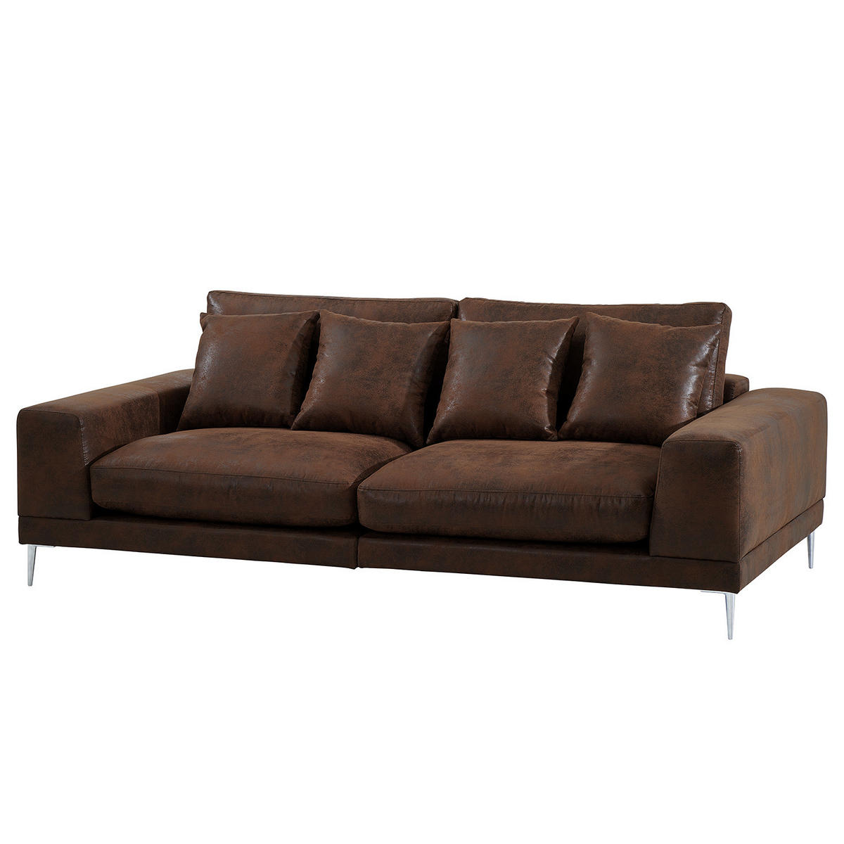 3-SITZER SOFA - Braun, Textil (243/92/103cm) - home24