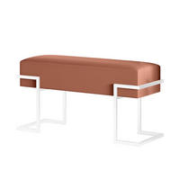 POLSTERBANK CELY 80 cm, Rosa, Weißes Gestell, Samtstoff - Pink/Weiß, Textil/Metall (80/42/34cm) - Bettso