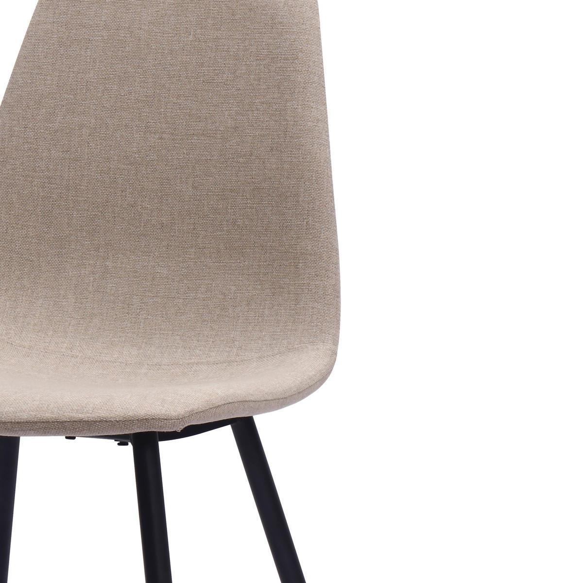 STUHL-SET DE-36873 2 Stück mit Stoffbezug und Metallbeinen Hellbeige - Beige, Metall (52/84.5/43cm) - ComfortXL