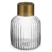 VASE Golddekor 22 cm - Transparent, Glas (22cm) - Giftdecor