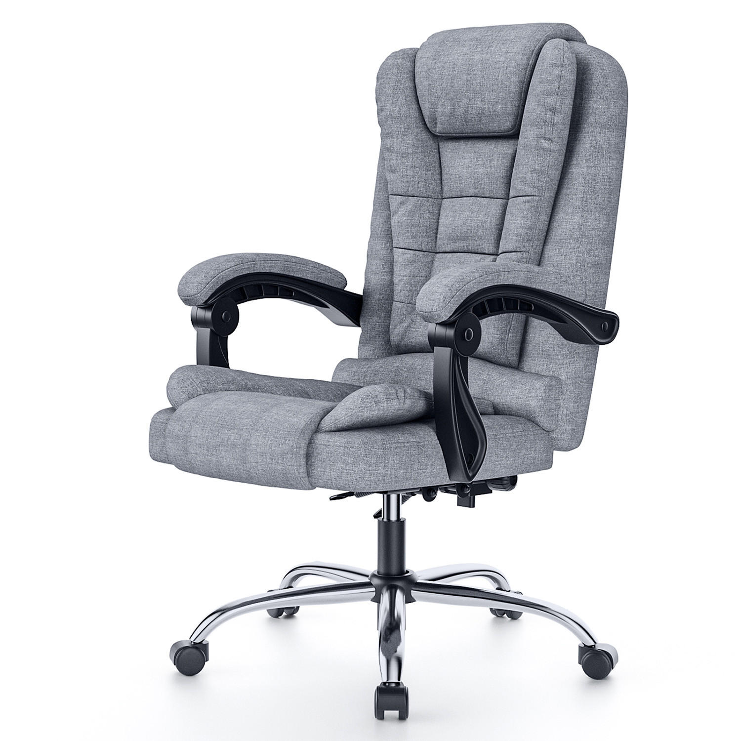 BÜROSTUHL Dunkelgrau Serie Ergonomisch Stoff - Dunkelgrau, Leder (32/58/71cm) - Rattrix