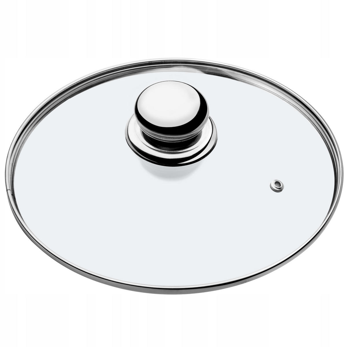 DECKEL mit Metallgriff, 24 cm - Transparent, Glas (24cm) - KADAX