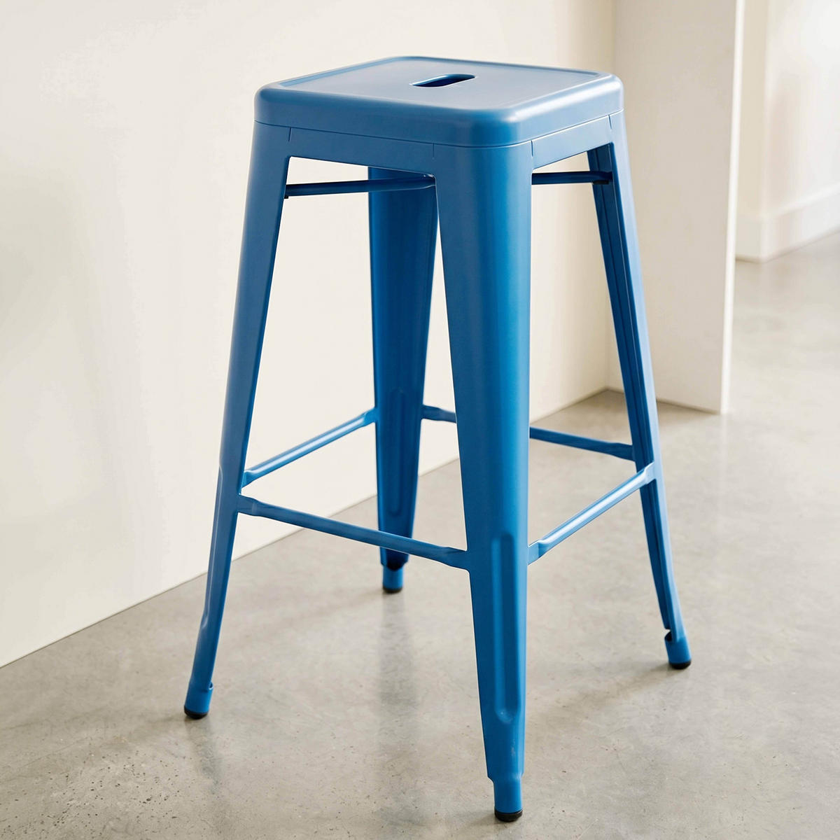 HOCHSTUHL 4-tlg., Blau - Blau, Metall (43/76/43cm) - Oviala