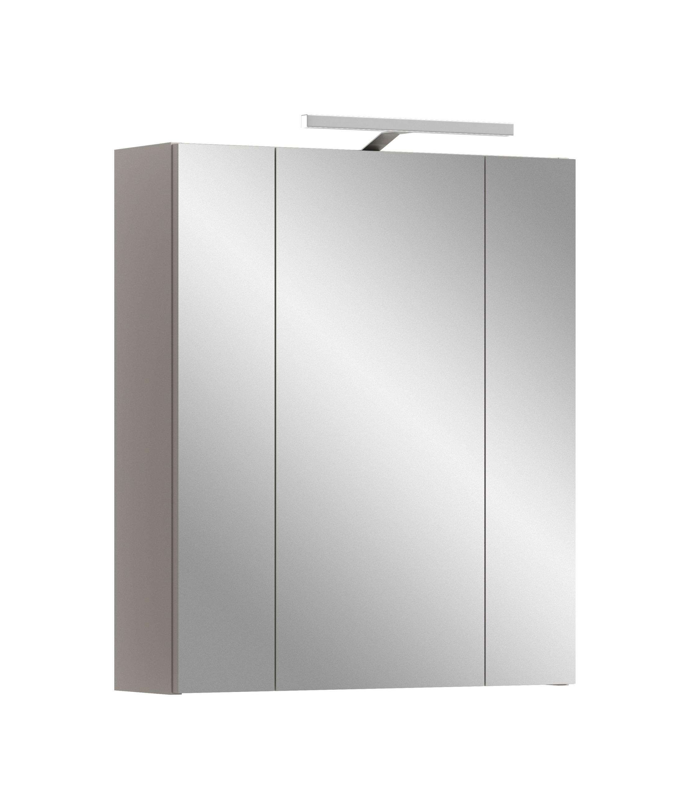 SPIEGELSCHRANK inkl. Beleuchtung ICE (B/H/T: ca. 60/70/18 cm) in Kaschmir/Spiegelglas - Kaschmir, Holzwerkstoff (60/70/18cm)
