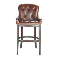 BARHOCKER aus Leder 58/121/52 cm - Beige, Textil (52/121/60cm) - Signature