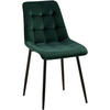 STUHL Samt grün - Schwarz/Grün, Textil/Metall (47/89/61cm) - CLP