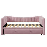 POLSTERBETT mit Samtbezug ohne Matratze Rosa 90x200 cm Textil - Pink, Textil (90/200cm) - SONNENH