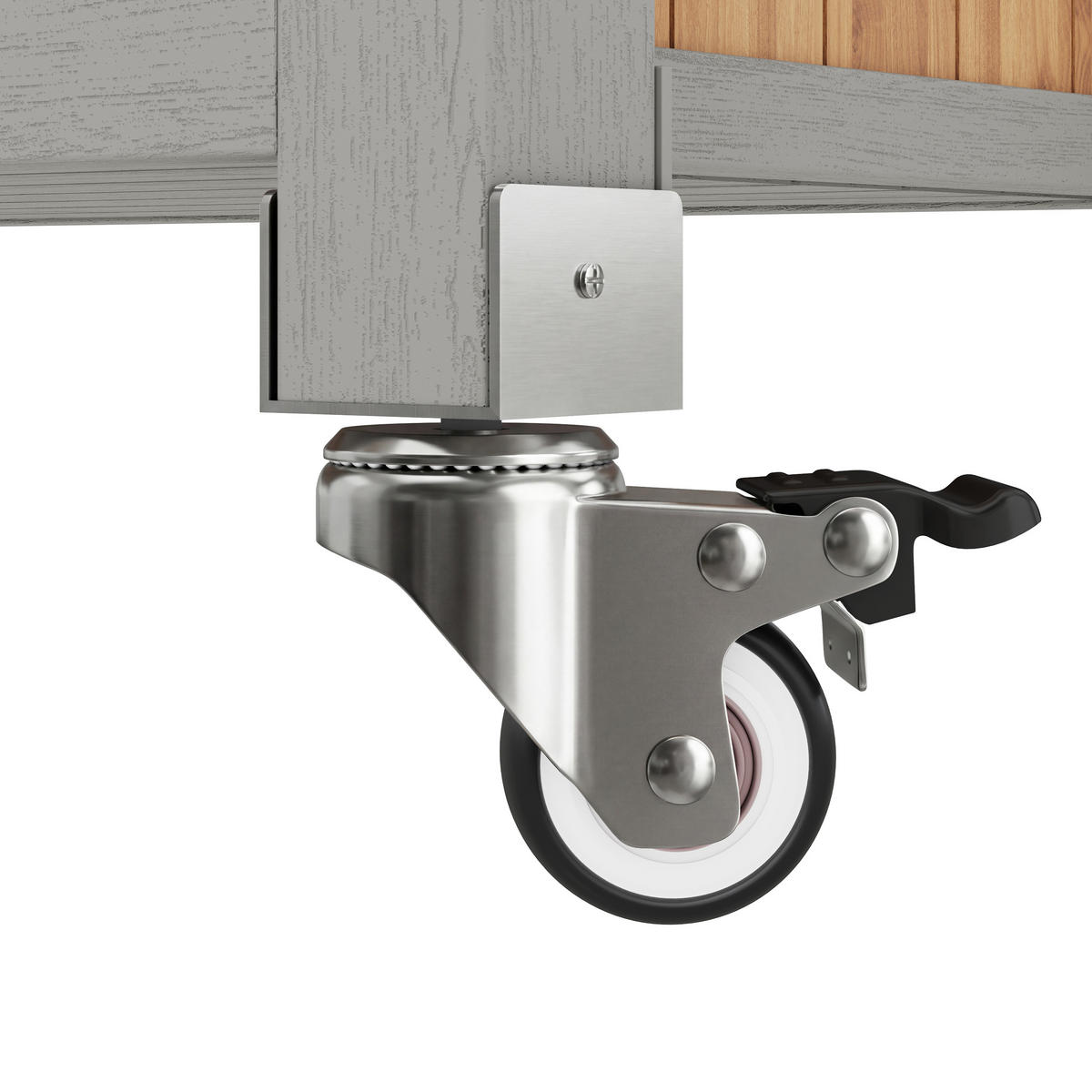 SERVIERWAGEN Massivholz/Edelstahl - Naturfarben, Metall (47/92/138cm) - ComfortXL