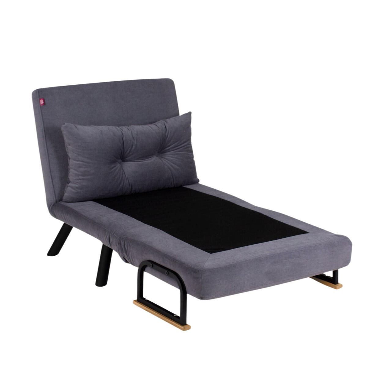 SESSEL mit Stoffbezug und Metallfüßen, umwandelbar 67/50/41 cm - Grau, Metall (50/41/60cm) - Calicosy