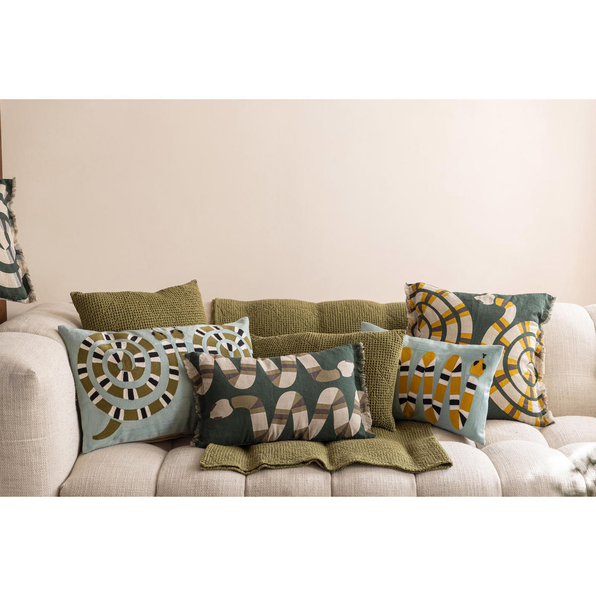 KISSEN Zeff Yoka abgrund 45 x 45 cm - Blau, Textil (45/45cm) - Vivaraise