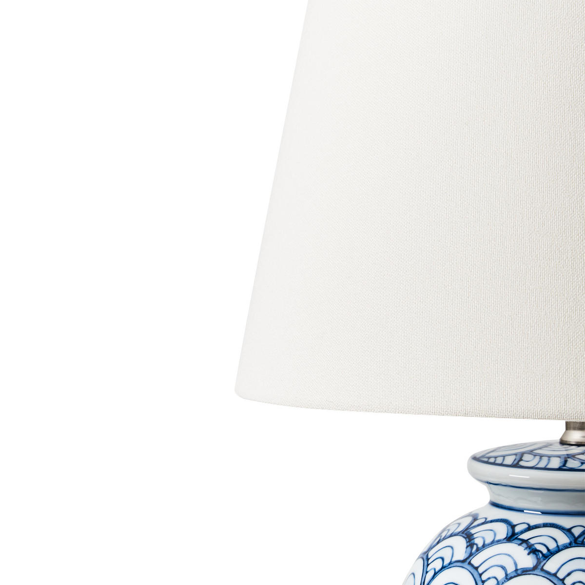 TISCHLEUCHTE Weiß/Blau Jauca - Blau/Weiß, Keramik (33/33/50cm) - Beliani