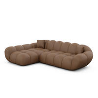 ECKSOFA Liva Braun Kunstleder L-Form Links - Braun, Kunststoff (265/160cm) - VAROYAL
