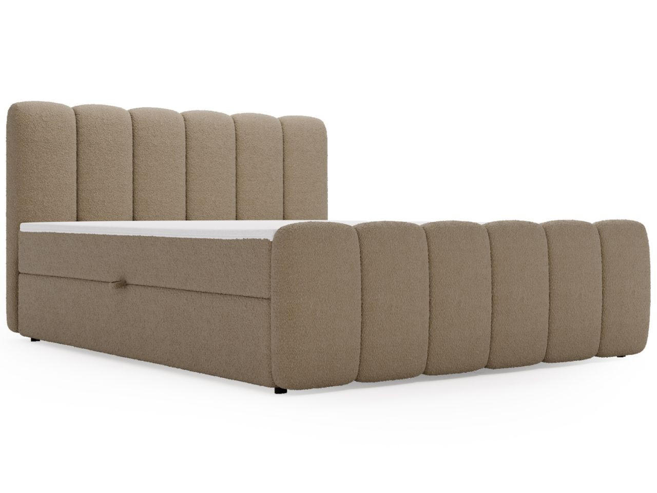 BOXBETT Cloud 140x200 Bouclé-Stoff Braun - Braun, Holz/Textil (140/200cm) - Graingold