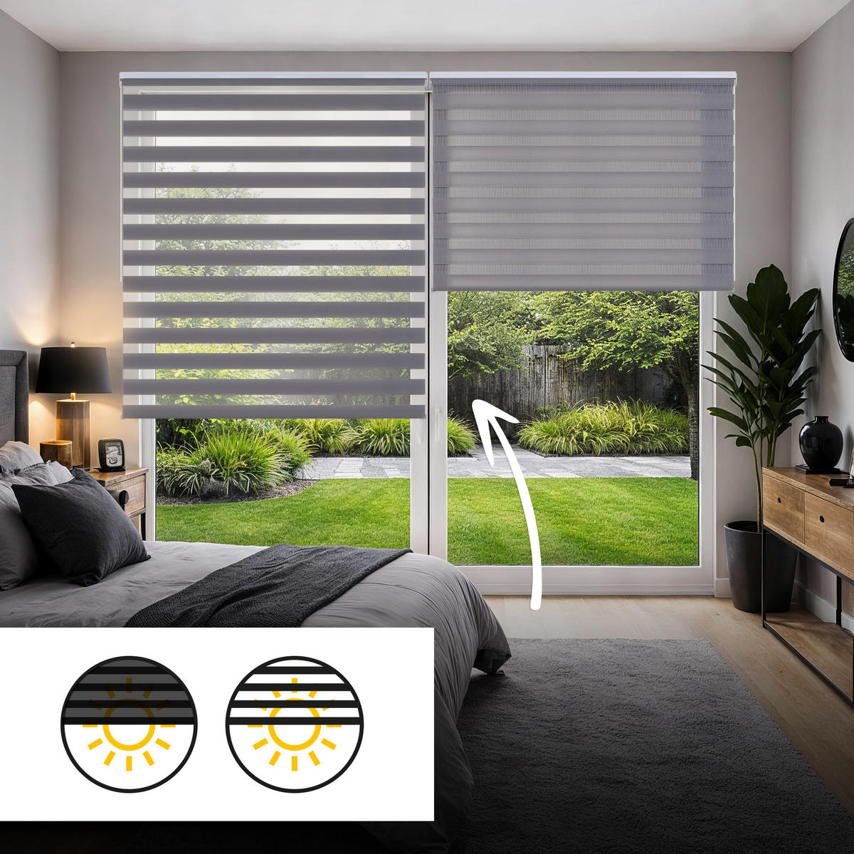 DOPPELROLLO Grau 180X250 - Grau, Kunststoff (180/250cm) - STORESDECO