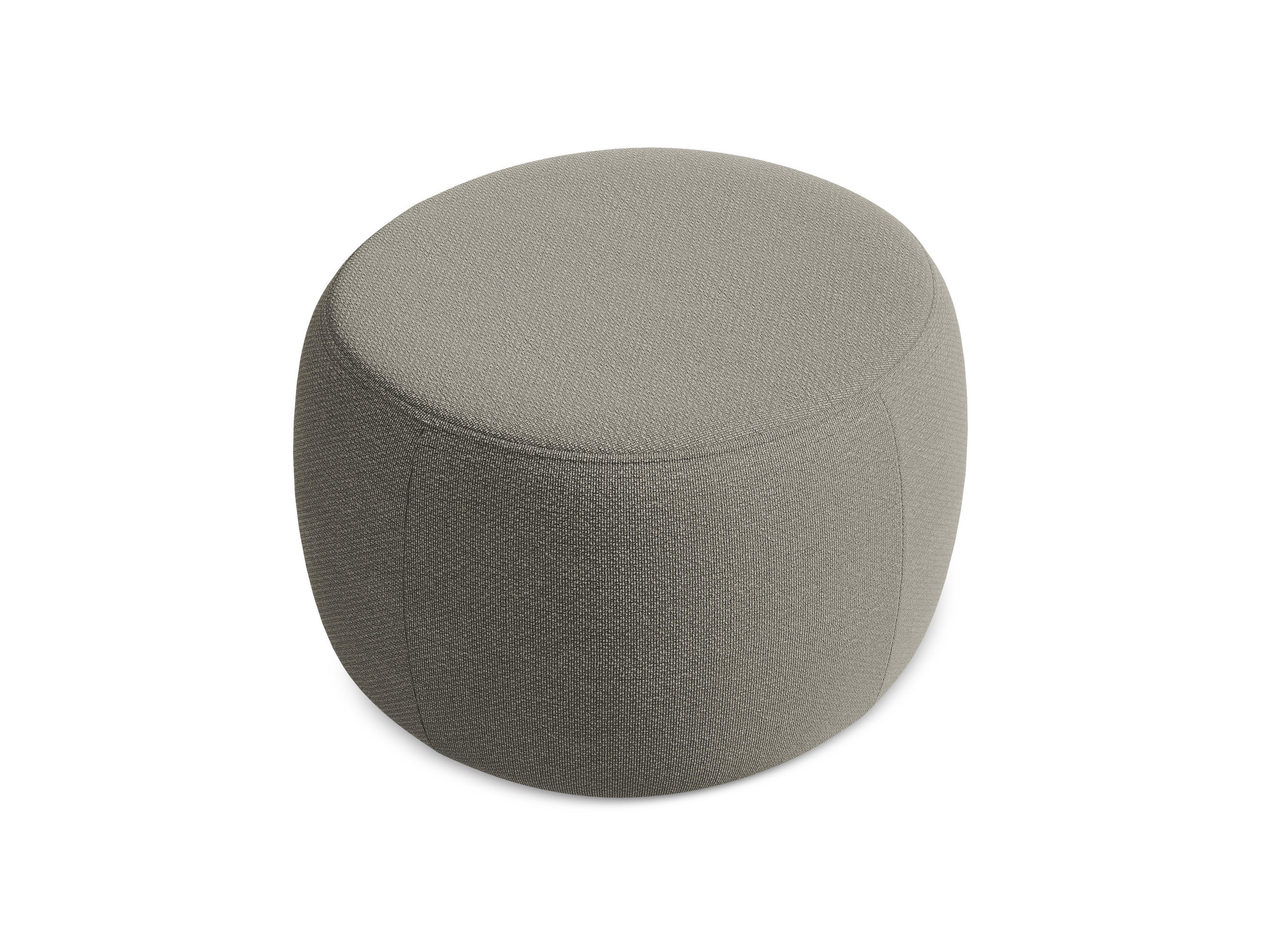POUF Bouclé Stoff Grau - Schwarz/Grau, Kunststoff/Textil (76/44/67cm) - Makamii