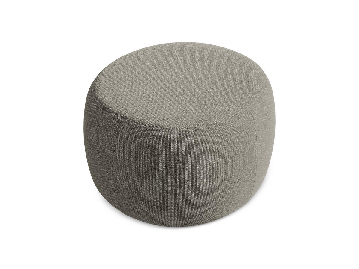 POUF Bouclé Stoff Grau - Schwarz/Grau, Kunststoff/Textil (76/44/67cm) - Makamii