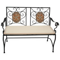 GARTENBANK Barnsley - 2-sitzer Sitzbank aus schwarz pulverbeschichtetem Eisen - Schwarz, Metall (116/90/56cm) - TPFGarden