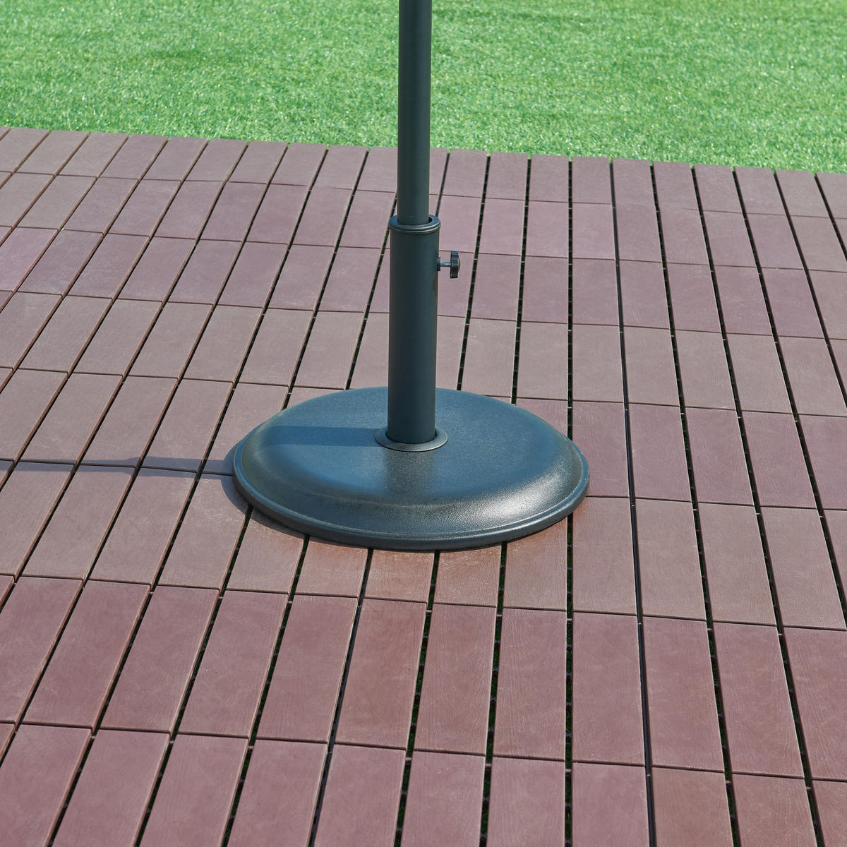 SONNENSCHIRMSTÄNDER Bionaz - Schwarz, Stein (45/45cm) - casa.pro