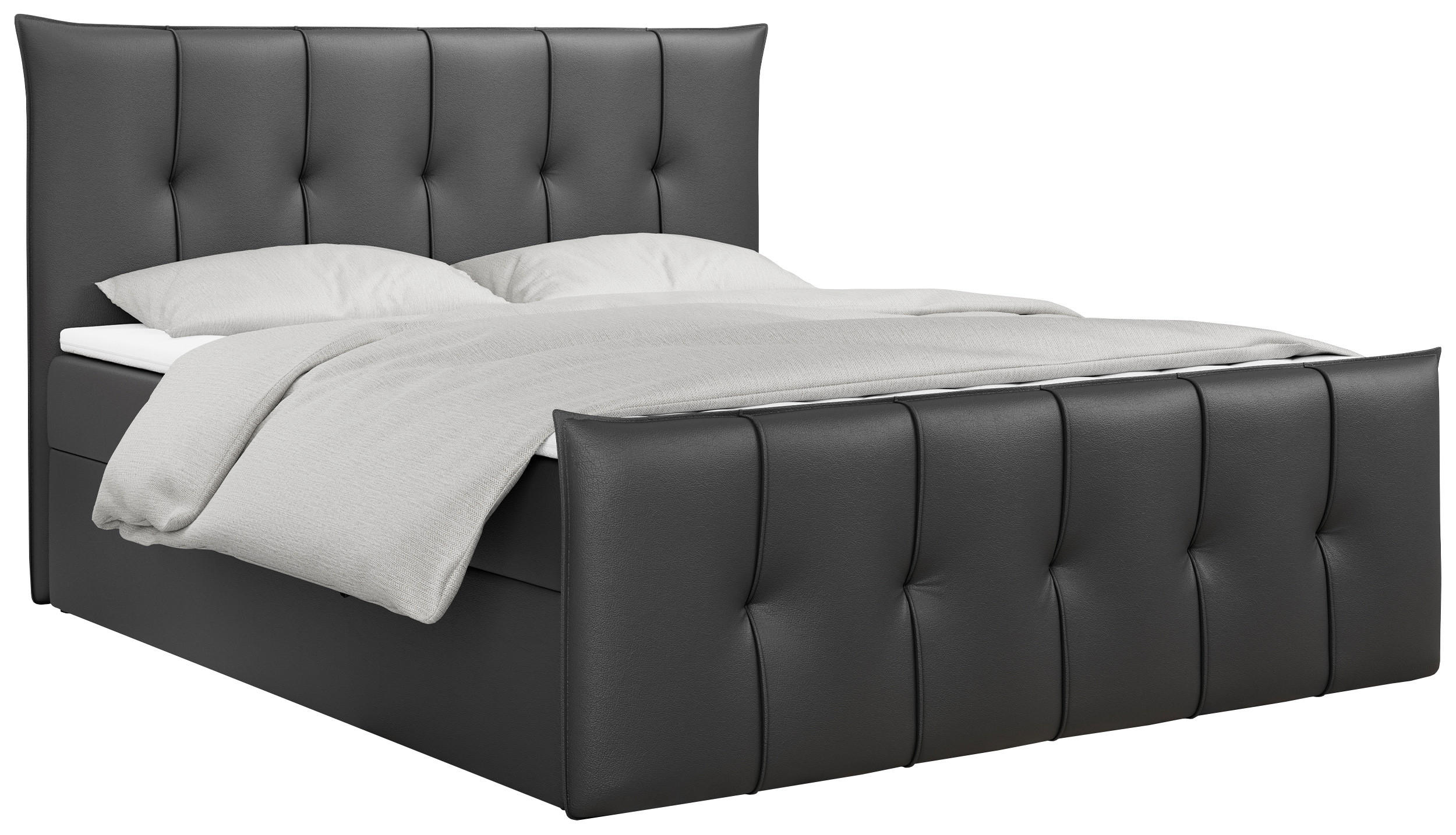 BOXBETT PREMIUM 11 180/200 Dunkelgrau Kunstleder - H4 - Dunkelgrau, Holz/Textil (180/200cm) - MKS