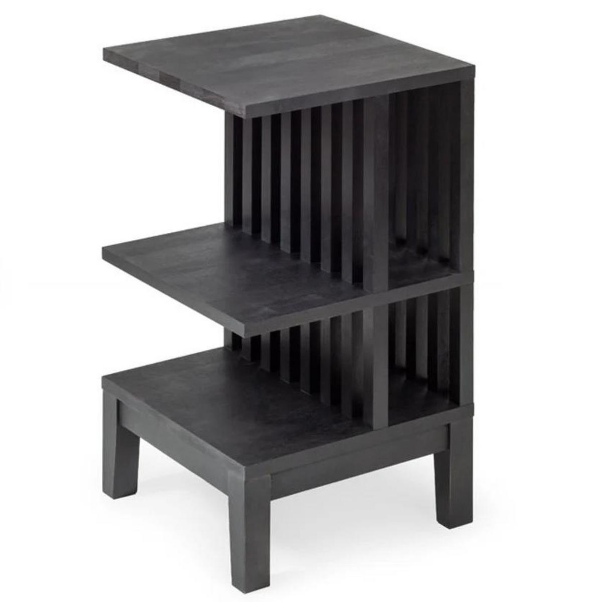 NACHTTISCH Celine 2er Set, schwarze Birke, 37,5/37,5/65 cm - Schwarz, Holz (37.5/65/37.5cm) - WOODEK