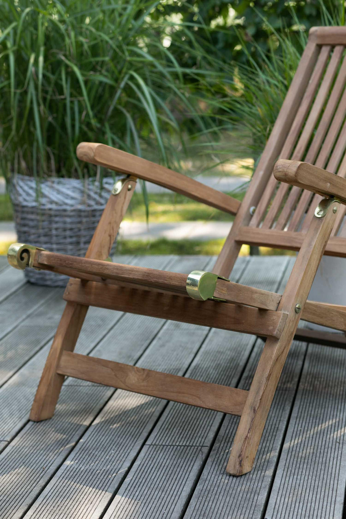 DECKCHAIR Yacht - Naturfarben, Naturmaterialien/Holz (60/93/170cm) - Mr. Deko