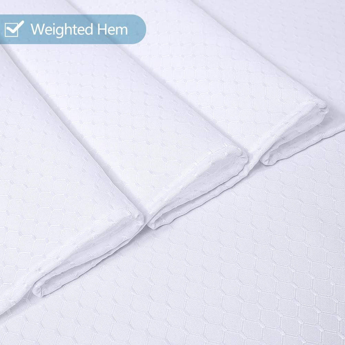 DUSCHVORHANG Waffelstruktur Stoff wasserdicht für Badewanne oder Badezimmer Weiß - Weiß, Textil (200/180cm) - MCBOSON